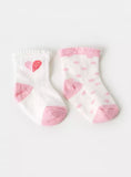 Juniors heart detail socks