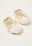 Giggles Blooming Dale Solid Booties with Ear Accents and Rolled-Up Hem