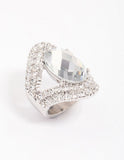 Lovisa silver elegant oval statement ring (Jewellery)