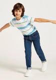 Juniors midwash denim jeans with drawstring
