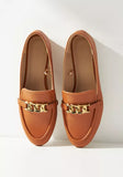 Max brown chain women loafers