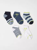 Juniors printed striped ankle socks (pack of 5)