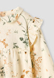 Juniors beige girls floral shirt & pyjama set (set of 2)
