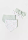 Juniors cherry print bib & headband (set of 4)