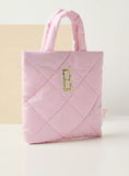 Barbie pink quilted handbag with Top Handle and Zip Closure