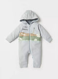 Juniors I dig dinos padded, zipped & hooded openfeet sleepsuit (Winter)
