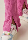 Juniors hot pink textured leggings