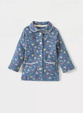 Juniors blue floral printed shirt & pyjama set (set of 2)