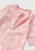Matalan all over hearts printed fleece zipped sleepsuit (Winter)