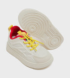 R&B white colorblock laceup textured shoes