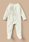 Juniors white textured sleepsuit  (Thick cotton) (Winter)