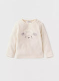 Juniors sheep applique fleece ribbed shirt & pyjama set (set of 2) (winter)