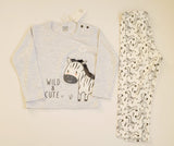 R&B wild & cute zebra printed shirt & pyjama set (set of 2)