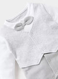 Giggles grey coat & bow sleepsuit