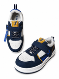 R&B navy & white colorblock perforated laceup shoes
