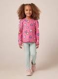 Juniors pink all over hearts printed Fullsleeves tshirt