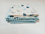 Juniors multi blue stripe flannel blankets (Pack of 3)