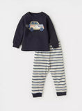 Juniors brum brum car applique shirt & Pyjama set (Thick cotton) (set of 2) (Winter)