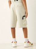 Juniors White Active Printed Short (Summer)
