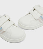 R&B white side lined girls shoes