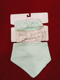 Juniors white floral headband & bib (pack of 3)