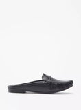 FloraBella ladies black back open leather loafers (box packaging)