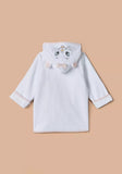 Juniors cat embroidered white bathrobe