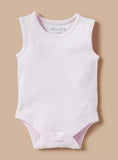 Juniors pink & white sleeveless bodysuits (set of 2)