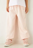 Juniors pink cat printed flared jog pants