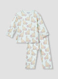 Juniors all over rabbit printed shirt & pyjama set (set of 2)