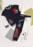 Peanuts snoopy button down colorblock fleece shirt & Jog set (set of 2) (Winter)