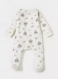 Minnie mouse printed white sleepsuit