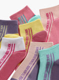 Juniors slogan print ankle socks (pack of 7)