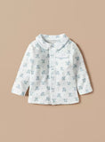 Giggles All Over Blue Bear Printed Shirt & Pyjama Set (Set Of 2)