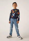 Juniors colorful galaxy theme knitted sweater (Winter)