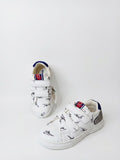 R&B white dino printed shoes