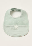 Giggles Green textured star bib