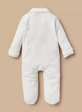 Giggles flower applique sleepsuit