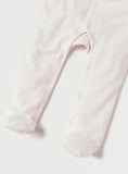 Juniors solid pink flower embroidered sleepsuit