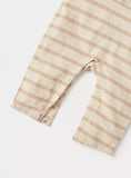 Juniors beige stripe dungaree (set of 2)
