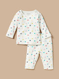 Juniors multicolor hearts printed shirt & pyjama set (set of 2)