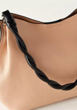 Sasha Hobo Bag with Twisted Handle Detail and Magnetic Closure