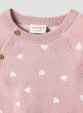 Juniors pink star knitted shirt ,& pyjama set (set of 2) (winter)