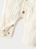 Juniors white knitted openfeet sleepsuit (winter)