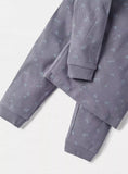 Juniors grey ribbed shirt & pyjama set (set of 2)