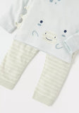 Juniors Animal Embroidered shirt & striped Pyjama set (set of 2)