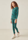 Juniors bottle green floral printed Fullsleeves tshirt