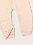Juniors pink quilted & padded hooded openfeet sleepsuit (Winter)