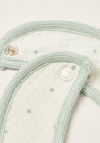 Giggles white textured star bib