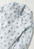 Juniors all over yatch printed shirt & pyjama set (set of 2)